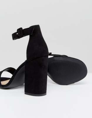 new look real suede barely there block heeled sandal