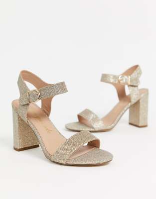 new look gold block heels