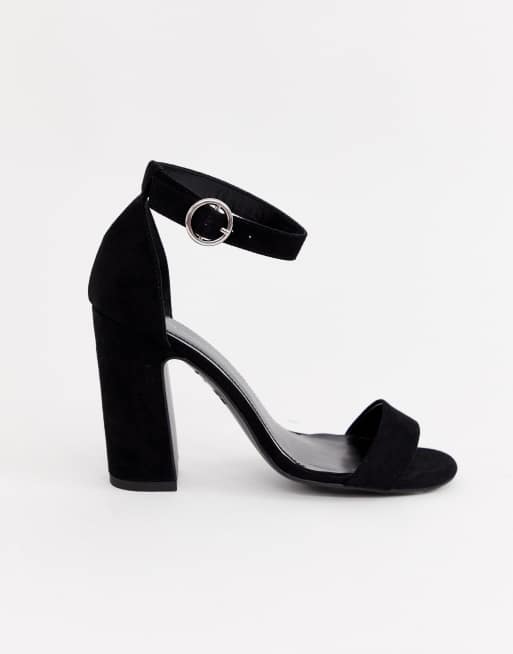 New Look barely there heeled sandal in black