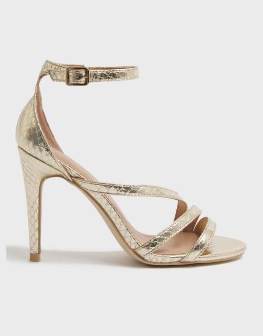 New look 2025 gold strappy sandals