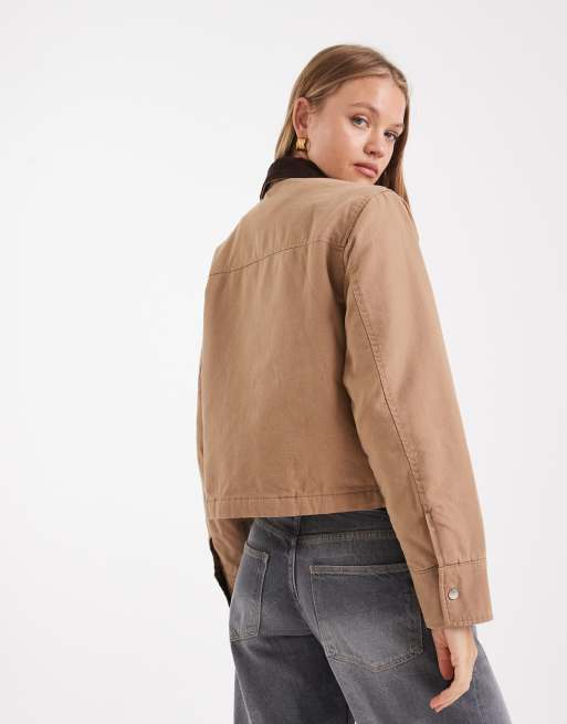 New Look – Barnjacke in Hellbraun mit kurzem Schnitt, 3 von 4