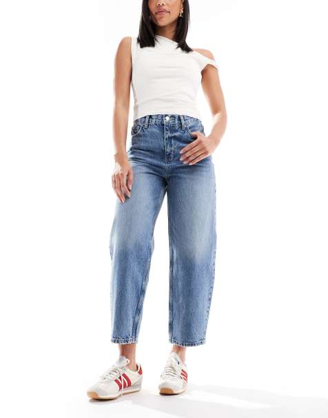 New Look barrel jean in mid blue - view 1