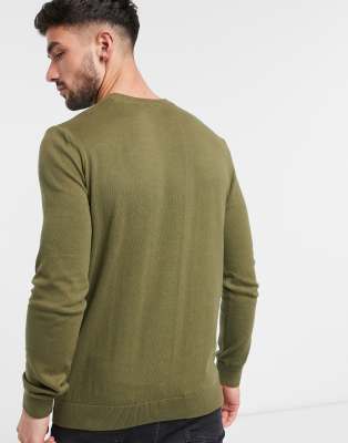 khaki crew neck jumper