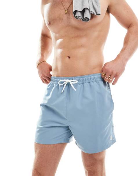 New Look - Basic halflange zwemshort in lichtblauw - view 1