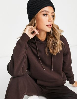 New Look basic hoodie in brown