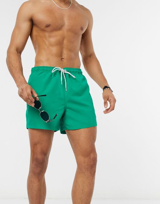 New Look basic swim shorts in bright green | ASOS
