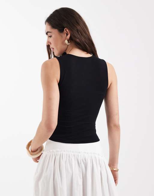New Look - Basic tanktop in zwart, 4 van 4