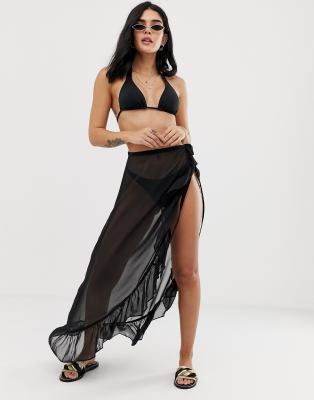 black skirt beach cover up