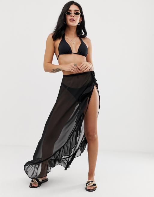 Black beach skirt cheap cover up