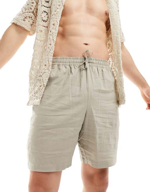 New Look – Beiga shorts i linnemix