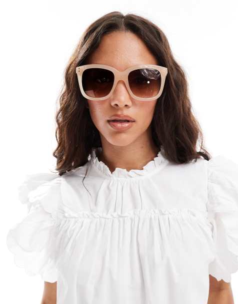 New Look – Beige, fyrkantiga solglasögon i oversize - view 1