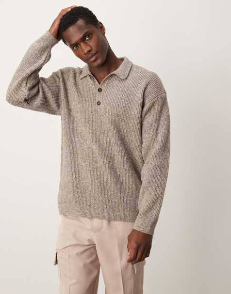 New Look – Beige, patentstickad pikétröja - view 1