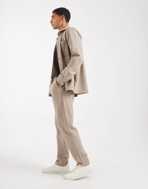 New Look – Beige, stickade byxor i piké och dra på-modell, del av set, 2 av 5