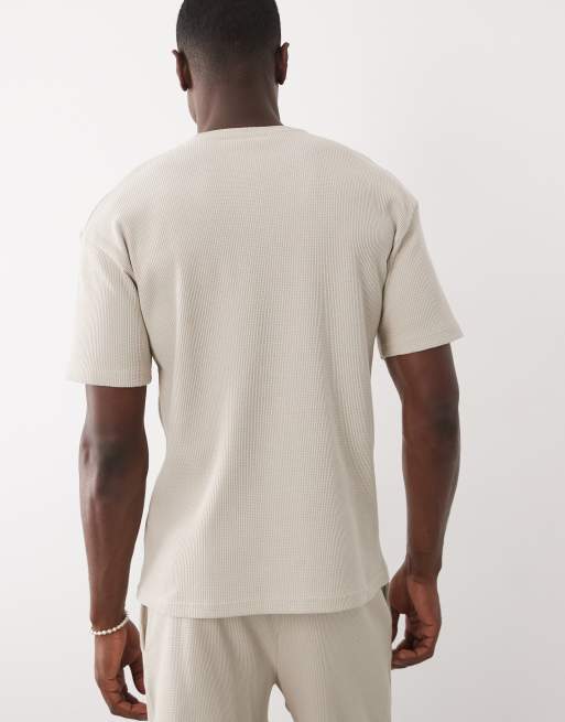 New Look - Beige T-shirt med vaffeltekstur - Del af sæt, 5 af 7