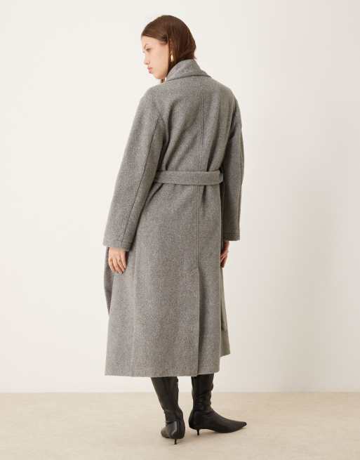 New Look belted blanket coat in grey | ASOS