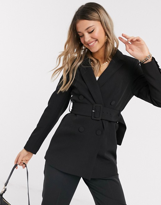 New Look belted blazer in black co ord