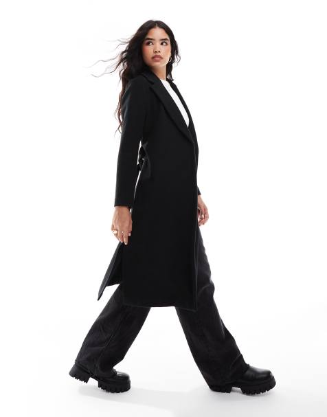 New Look belted formal coat in black - view 1