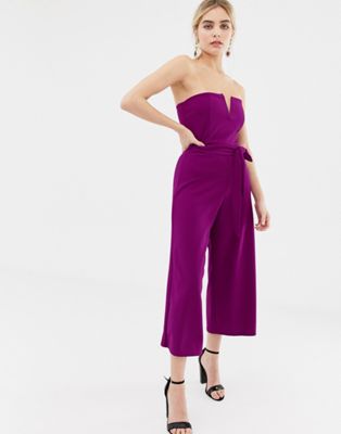 New Look belted jumpsuit in bright purple | ASOS