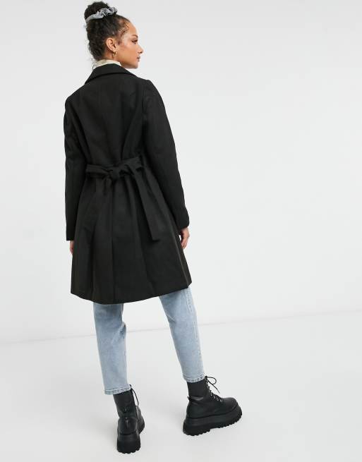 New look coat with tailored fit in on sale black