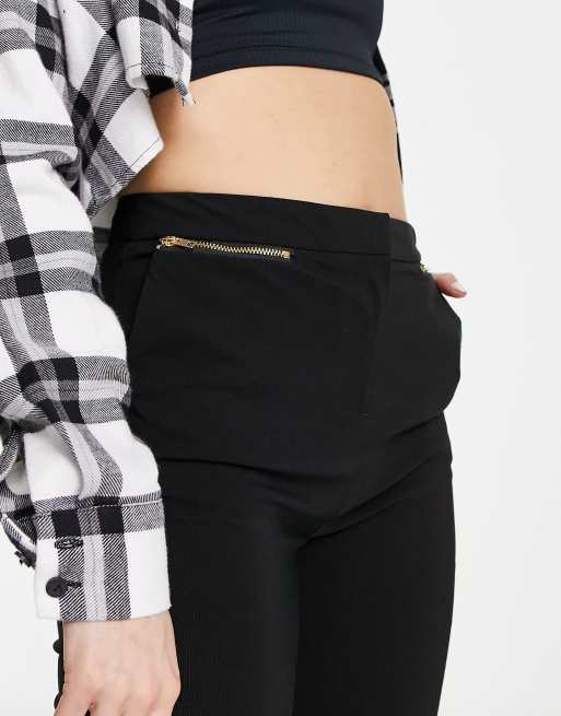 Trousers with Zip Detail - Black