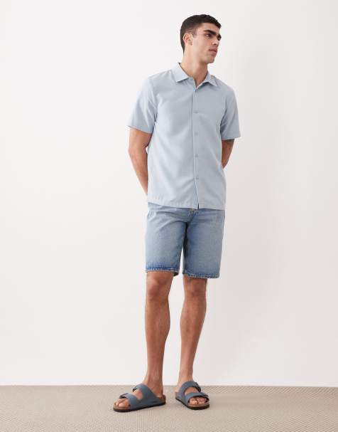New Look bermuda denim shorts in mid blue - view 1