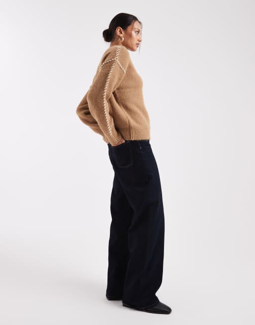 New Look – Beżowy sweter z dziarganym ściegiem, 4 z 4