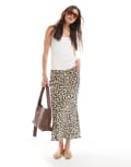[New Look] New Look bias midi skirt in leopard print-Brown 14 29-Brown Pattern