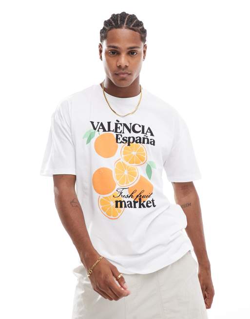 New Look – Biały T-shirt z grafiką „Valencia“