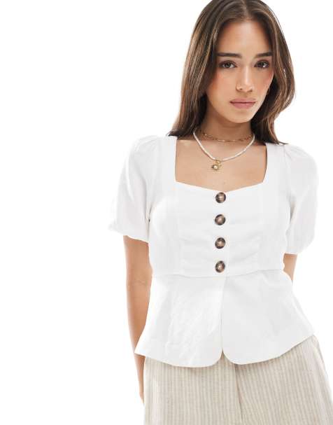 New Look peplum shell top in white