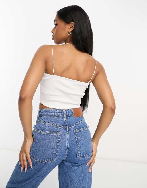 New Look – Biały top z dekoltem bandeau na ramiączkach, 2 z 4