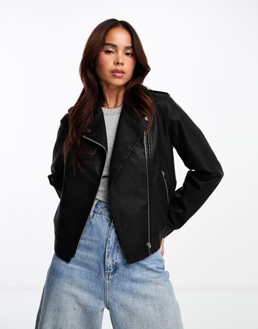 New Look biker jacket in black | ASOS