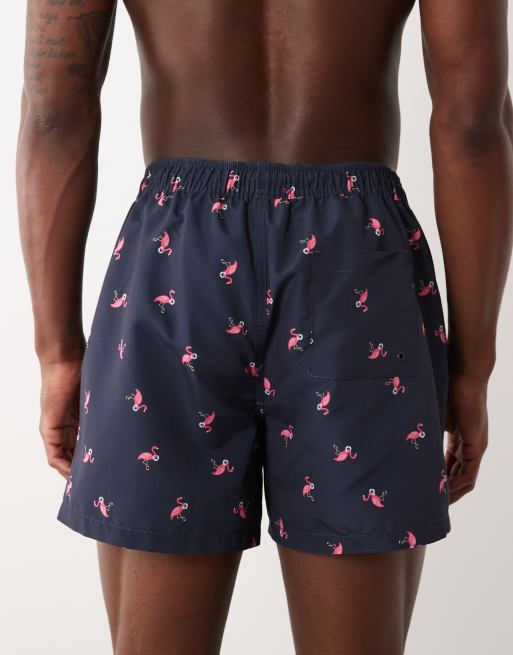 New Look - Blå badeshorts med flamingoprint, 5 af 5