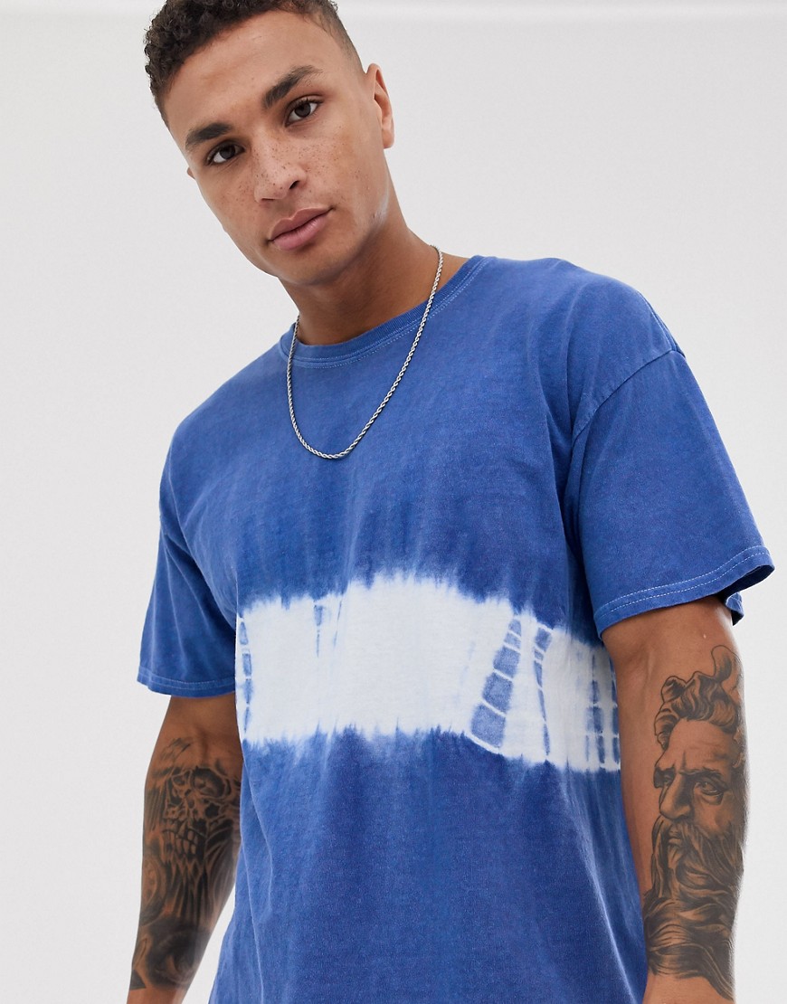 New Look – Blå batikfärgad t-shirt