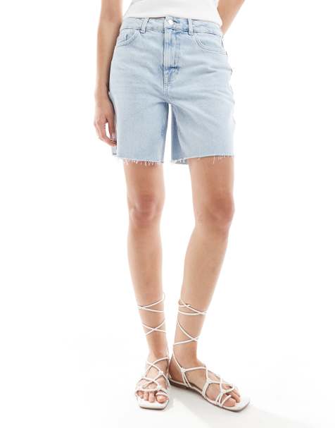 New Look – Blå bermudashorts i denim - view 1