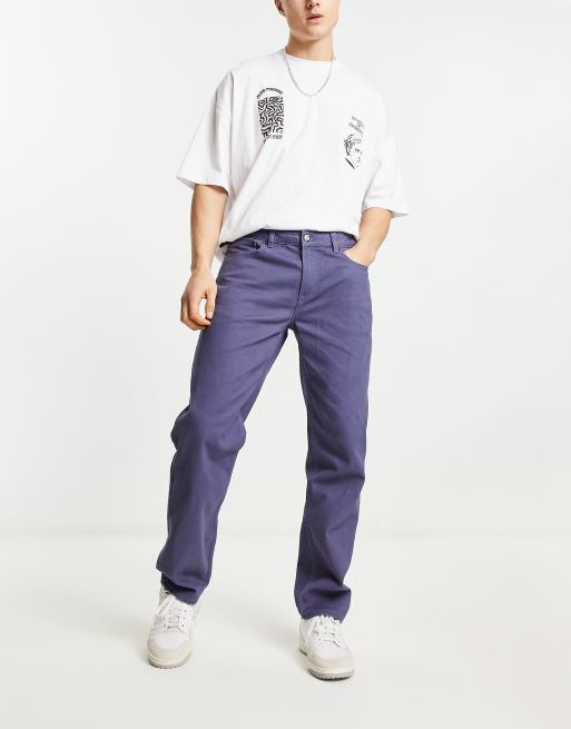 New Look – Blå, raka byxor med 5 fickor, 4 av 4