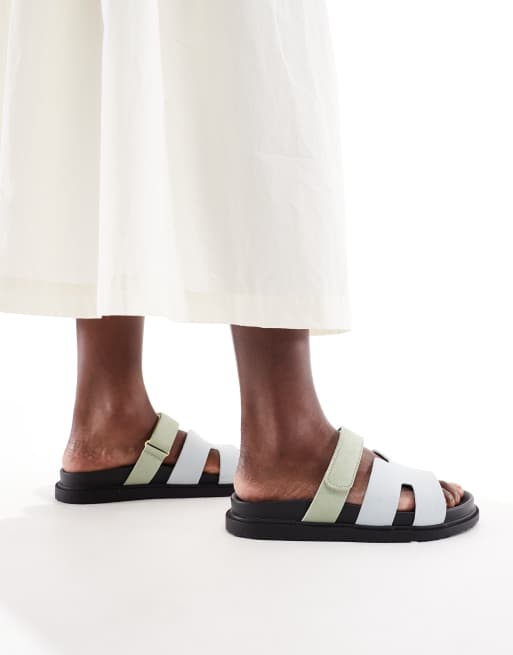 New Look – Blå sandaler med utskurna detaljer och kardborreband, 2 av 4