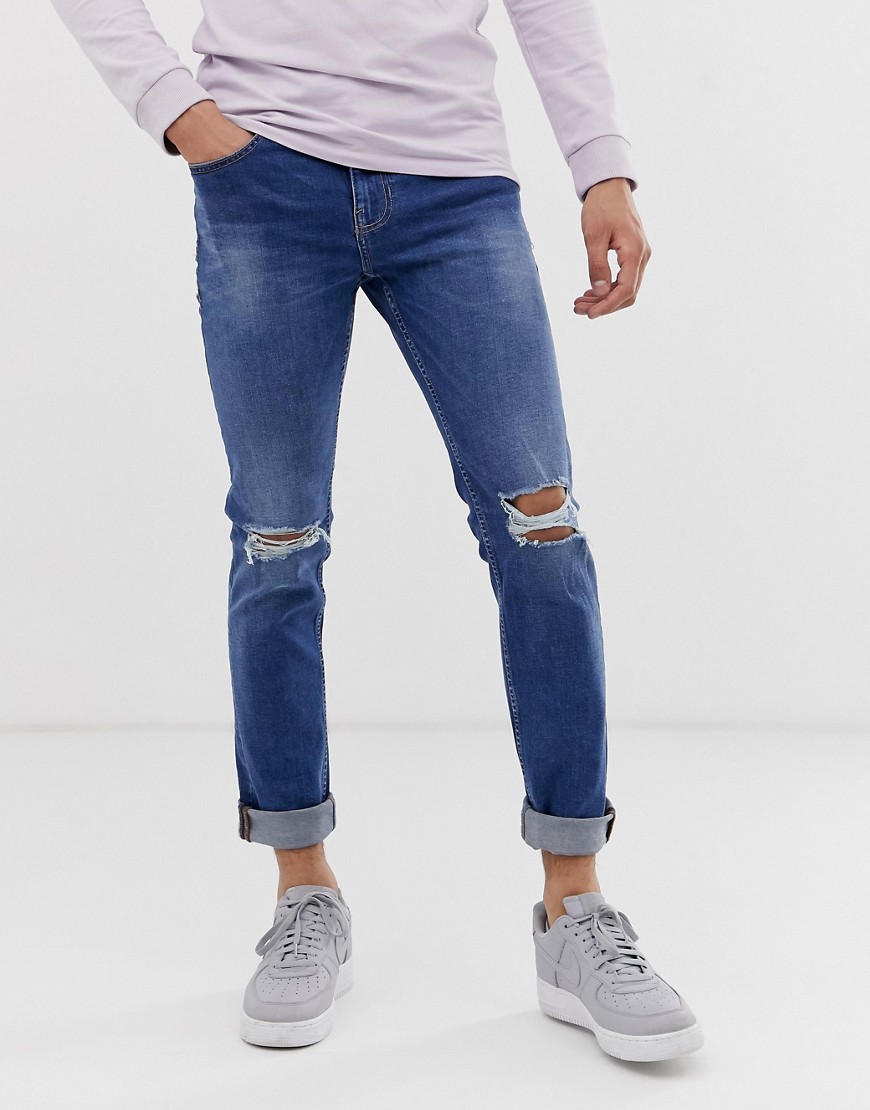 New Look – Blå slim jeans
