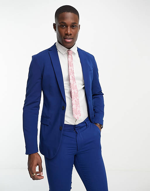 asos.com | New Look – Blå, supersmal kostymjacka