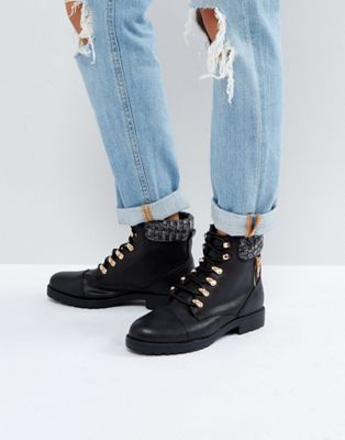 black hiker style boots