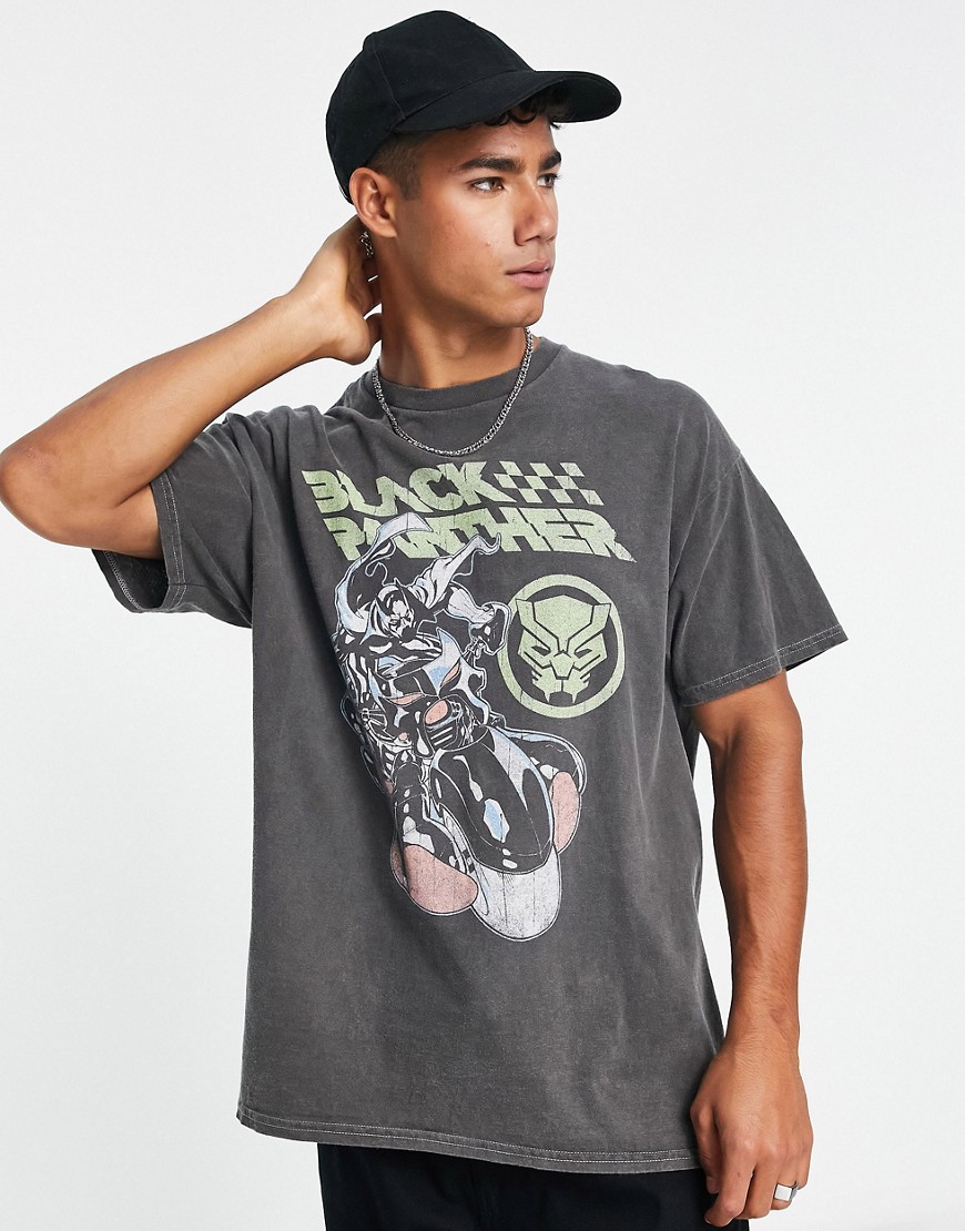 New Look Black Panther t-shirt in dark gray
