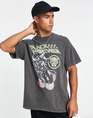 New Look Black Panther t-shirt in dark grey - ASOS Price Checker