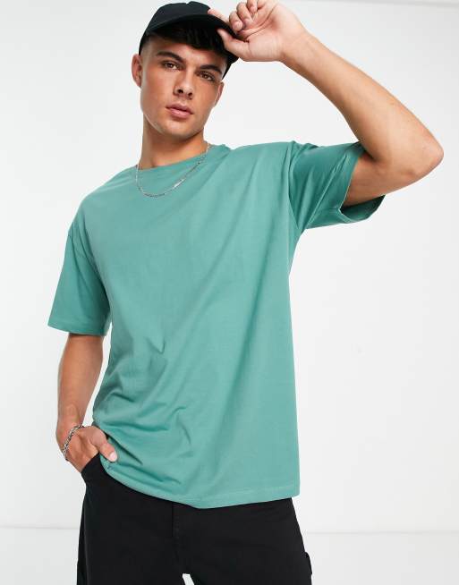 New Look – Blågrön t-shirt i oversize-modell