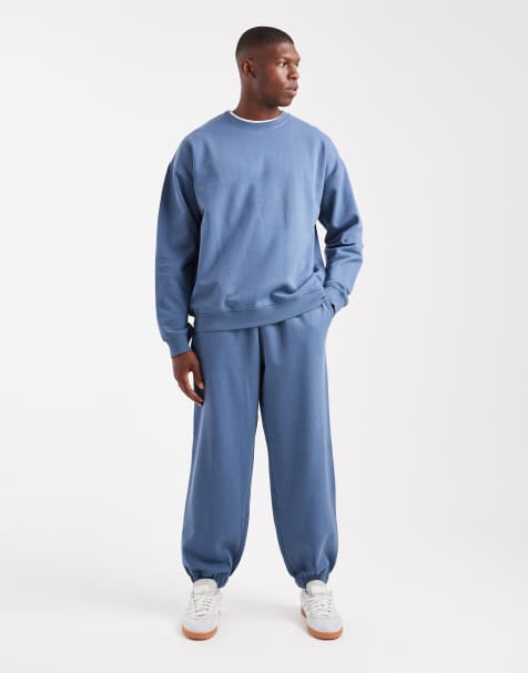 New Look - Blåt oversized sæt med sweatshirt og joggingbukser - view 1