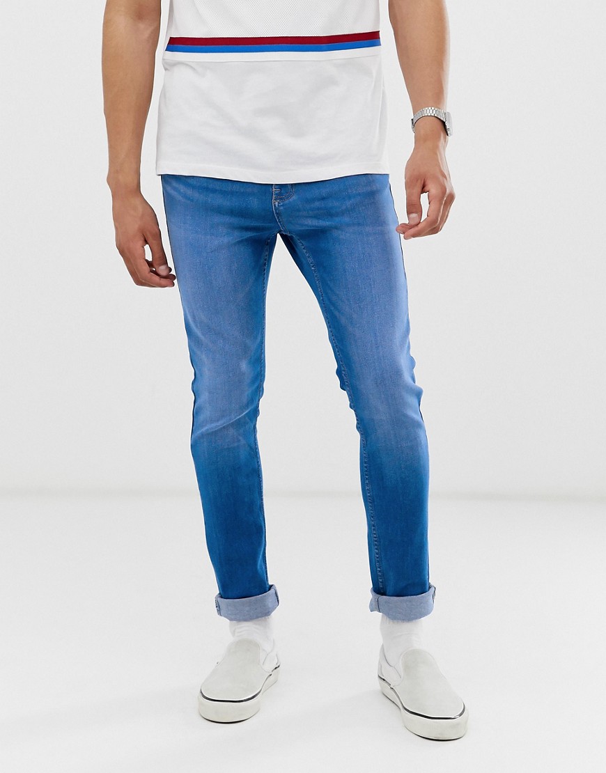 New Look – Blåtvättade skinny jeans