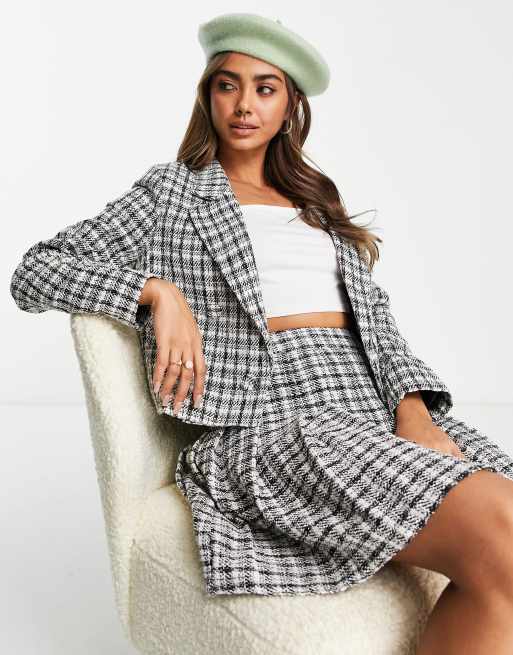 Black and white hot sale check co ord