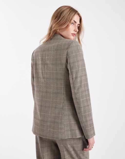 New Look – Blazer in braun kariert, Kombiteil, 3 von 4