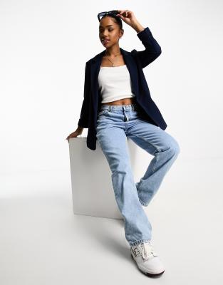 New Look jersey slouchy blazer in navy