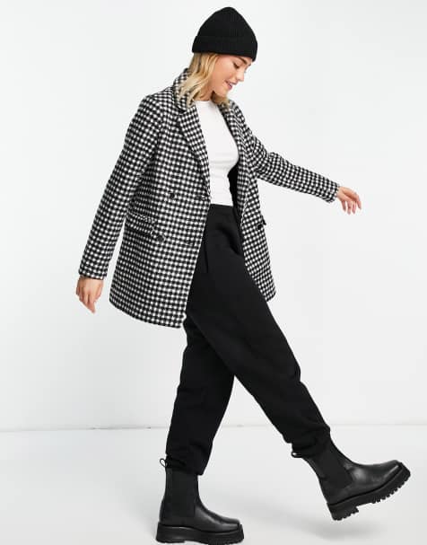 New Look – Blazer in Schwarz mit sehr kleinem Vichykaromuster - view 1