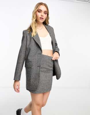 New Look - Blazer in zout en peper grijs, deel van co-ord set