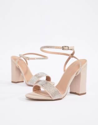 bling block heel sandals